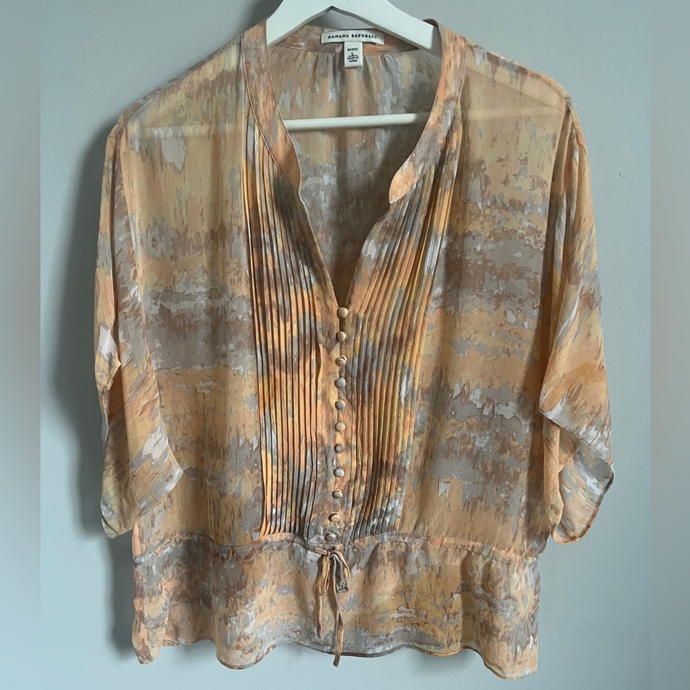 BANANA REPUBLIC silk tunic petite large